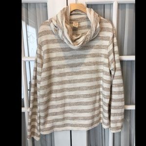 White and Tan Faded Glory Sweater